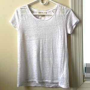 Michael Kors White Lace Short Sleeve Blouse